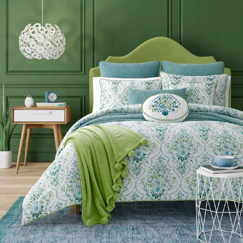 Synthetic - filled comforters like polyester for affordability and hypoallergenic propertiesPorch & Den Aebischer Teal Bohemian Comforter Set Synthetic - filled comforters like polyester for affordability and hypoallergenic propertiesPorch & Den Aebischer Teal Bohemian Comforter Set