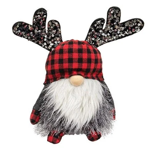 Bed skirts for beds with a leather - upholstered frameRed & Black Buffalo Check Sequin Reindeer Gnome Sitter Bed skirts for beds with a leather - upholstered frameRed & Black Buffalo Check Sequin Reindeer Gnome Sitter
