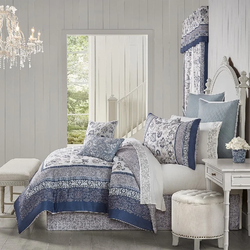 Bamboo - fiber - filled comforters with antibacterial and breathable qualitiesRoyal Court Chelsea Blue Comforter Set Bamboo - fiber - filled comforters with antibacterial and breathable qualitiesRoyal Court Chelsea Blue Comforter Set