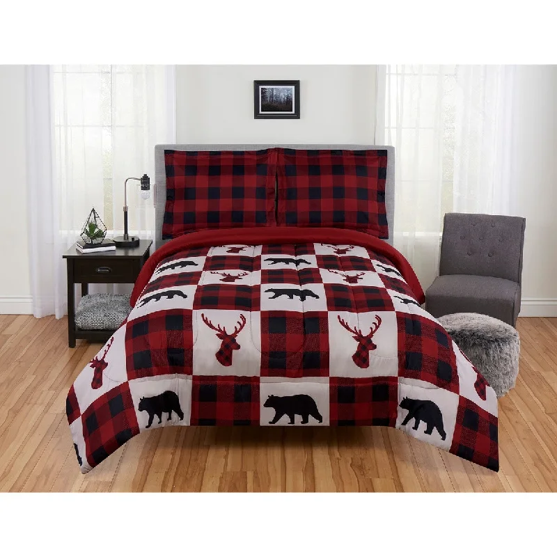 Silk - filled comforters for a luxurious and smooth touchRustic Plaid Reversible Comforter Set Silk - filled comforters for a luxurious and smooth touchRustic Plaid Reversible Comforter Set