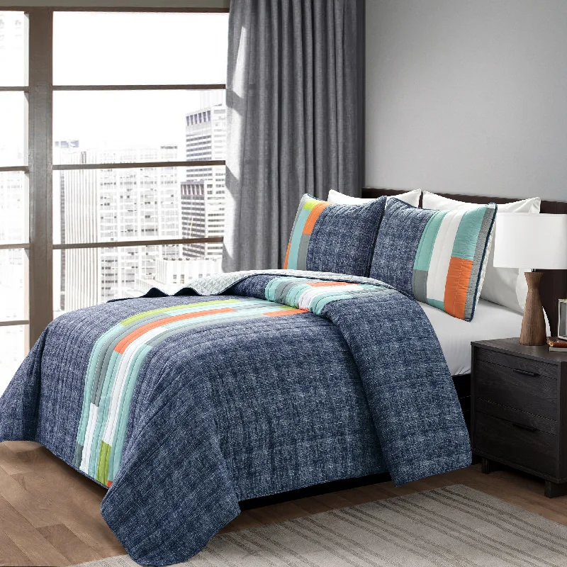 Synthetic - filled comforters like polyester for affordability and hypoallergenic propertiesShelly Stripe Quilt Set Synthetic - filled comforters like polyester for affordability and hypoallergenic propertiesShelly Stripe Quilt Set
