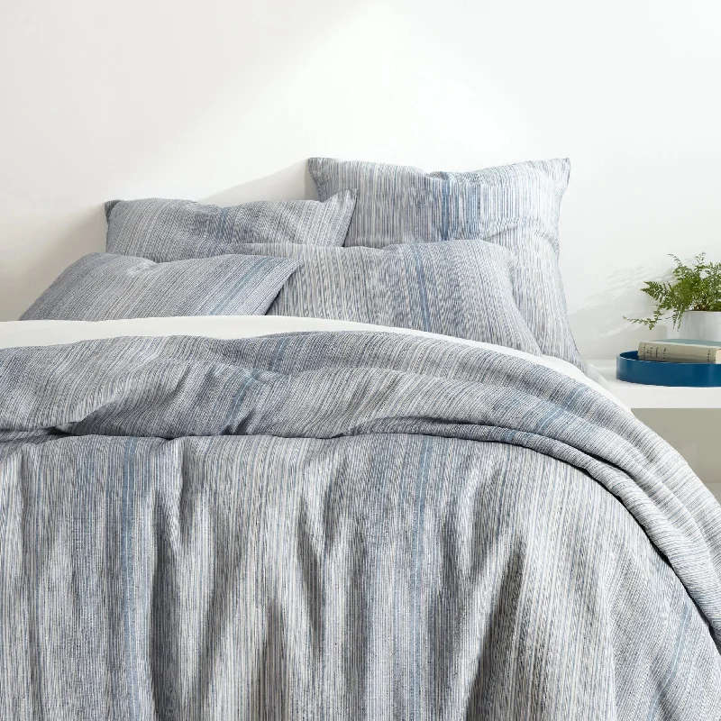 High - end luxury duvet covers for a top - tier sleep experienceSterling Stripe Linen Blue Duvet Cover High - end luxury duvet covers for a top - tier sleep experienceSterling Stripe Linen Blue Duvet Cover