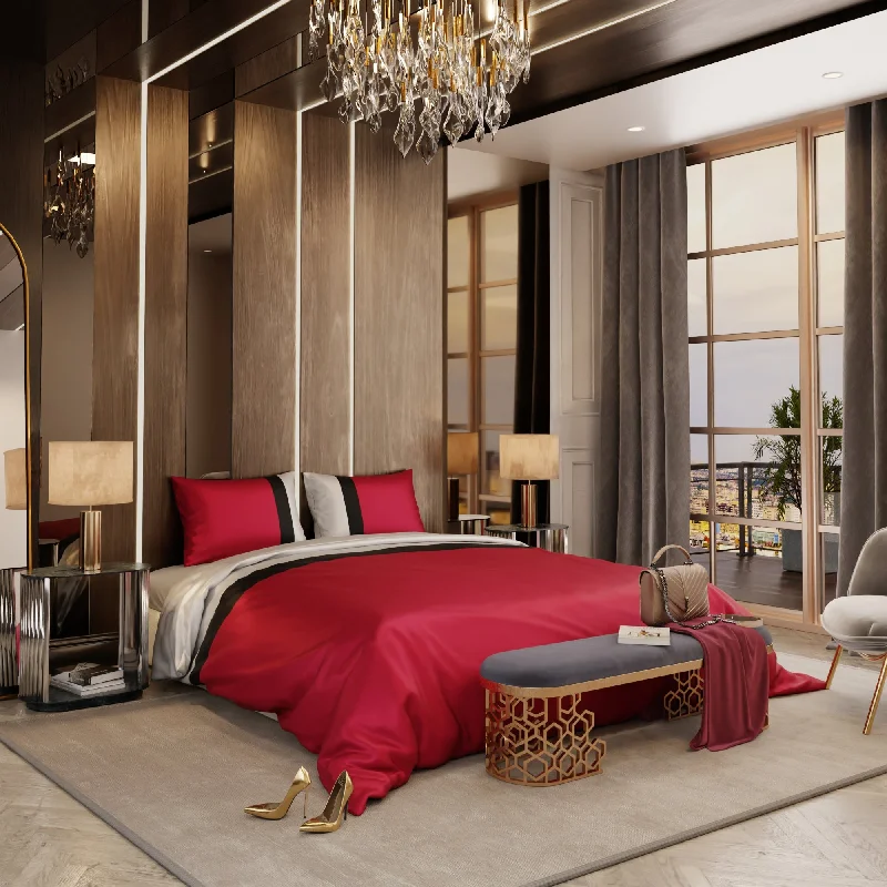 Duck down comforters with a softer feel and good warmth retentionChic Paris Bands Comforter Set Duck down comforters with a softer feel and good warmth retentionChic Paris Bands Comforter Set