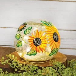 Bed skirts for beds with a round frameSunflowers Crackled Glass LED Light Orb