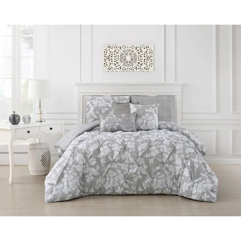 Microfiber - filled comforters that are lightweight and easy to care forThe Gray Barn Drum Cloondance Pinch Pleat 6-piece Comforter Set Microfiber - filled comforters that are lightweight and easy to care forThe Gray Barn Drum Cloondance Pinch Pleat 6-piece Comforter Set