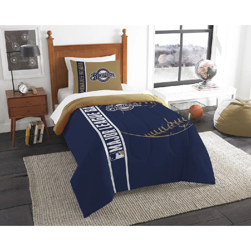 Full - size comforters suitable for full - sized beds in guest rooms or small bedroomsThe Northwest Company MLB 862 Brewers Twin Printed Comforter Set Full - size comforters suitable for full - sized beds in guest rooms or small bedroomsThe Northwest Company MLB 862 Brewers Twin Printed Comforter Set