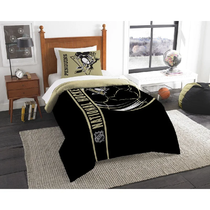 Silk - filled comforters for a luxurious and smooth touchThe Northwest Company Official NHL Pittsburgh Penguins Twin Applique 2-piece Comforter Set Silk - filled comforters for a luxurious and smooth touchThe Northwest Company Official NHL Pittsburgh Penguins Twin Applique 2-piece Comforter Set