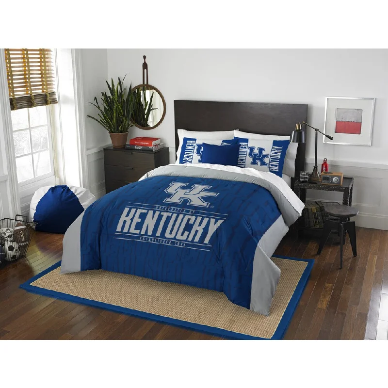 Down - filled comforters for supreme warmth and lightnessThe Northwest Company University of Kentucky Blue/Grey Polyester Full/Queen 3-piece Comforter Set Down - filled comforters for supreme warmth and lightnessThe Northwest Company University of Kentucky Blue/Grey Polyester Full/Queen 3-piece Comforter Set