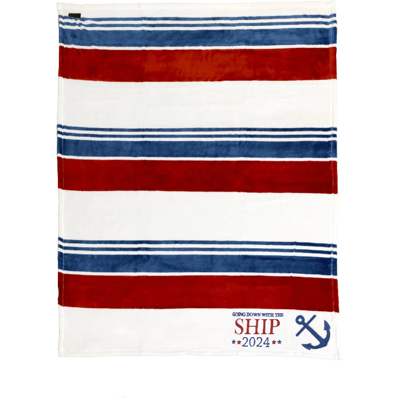 Rayon from bamboo blankets for a silky and breathable feelThe Ship 50" x 60" Royal Plush Blanket Rayon from bamboo blankets for a silky and breathable feelThe Ship 50" x 60" Royal Plush Blanket