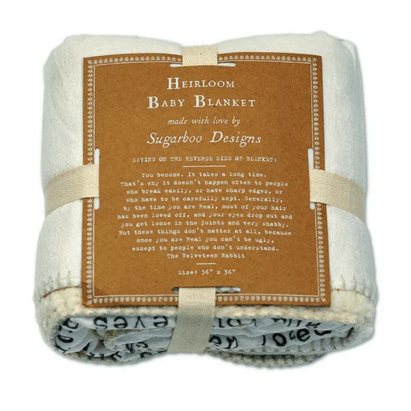 Rayon from bamboo blankets for a silky and breathable feelThe Velveteen Rabbit Heirloom Baby Blanket 36" x 36" Rayon from bamboo blankets for a silky and breathable feelThe Velveteen Rabbit Heirloom Baby Blanket 36" x 36"