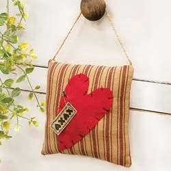 Bed skirts for beds with a slatted frameTicking Striped XOXO Heart Pillow Ornament