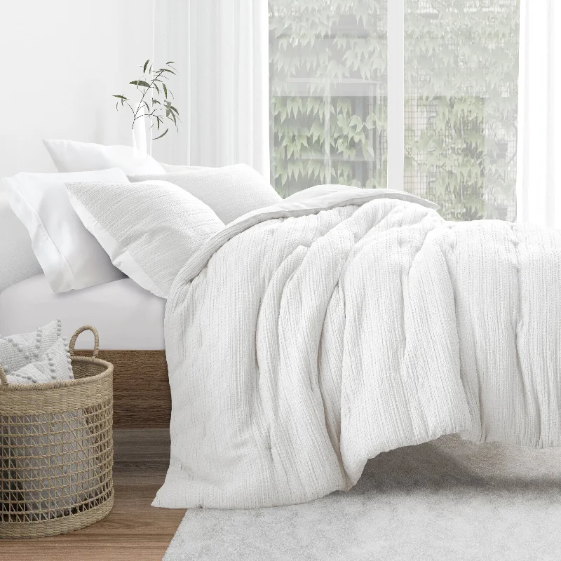 Wool - filled comforters with natural moisture - wicking and temperature - regulating featuresWaffle Textured 3 Piece Comforter Set All Season Down-Alternative Ultra Soft Bedding Wool - filled comforters with natural moisture - wicking and temperature - regulating featuresWaffle Textured 3 Piece Comforter Set All Season Down-Alternative Ultra Soft Bedding