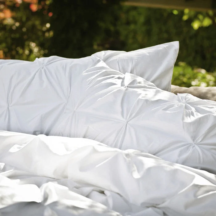 Stain - resistant duvet covers for easy maintenanceWhite Valencia Pintuck Duvet Cover Stain - resistant duvet covers for easy maintenanceWhite Valencia Pintuck Duvet Cover