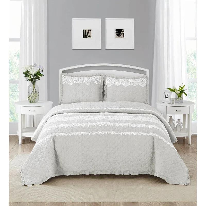 Duck down comforters with a softer feel and good warmth retentionWonder Home Caesare 3PC Cotton Printed Quilt Set, King, White Duck down comforters with a softer feel and good warmth retentionWonder Home Caesare 3PC Cotton Printed Quilt Set, King, White